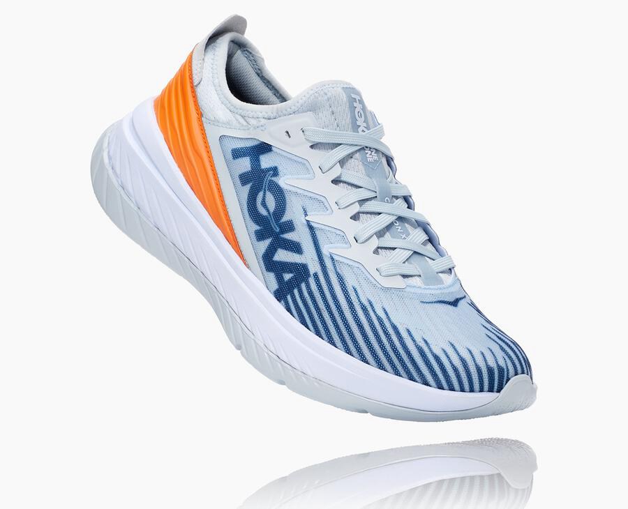 Hoka One One Running Shoes Mens White/Blue - Carbon X-SPE - 61039EIVM